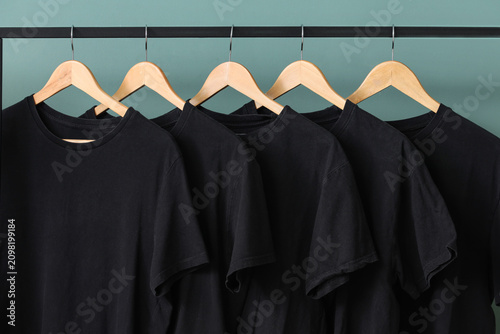 Hangers with stylish black ...