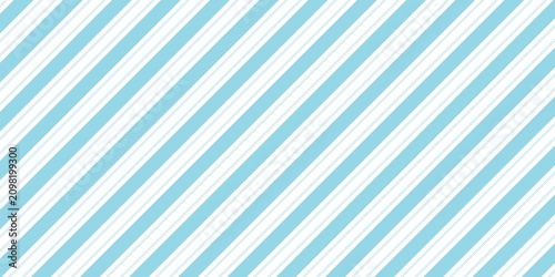 Bright sky blue and white diagonal candy stripes. A vibrant, cheerful, seamless pattern for kids' water bottles and outdoor beach holiday banners.