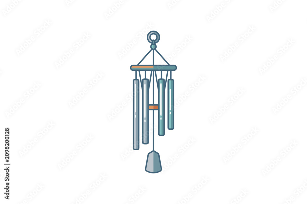 Fotografía Wind Chime Vector Illustration
