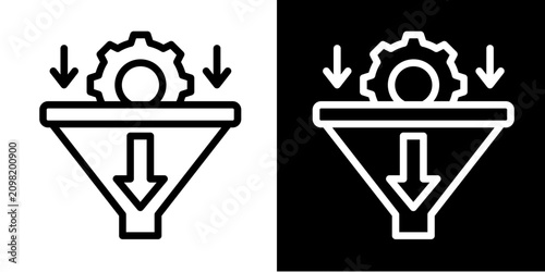 Bottleneck Removal  Icon Set White Line Style Collection