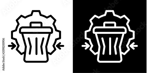 Minimal Waste  Icon Set White Line Style Collection