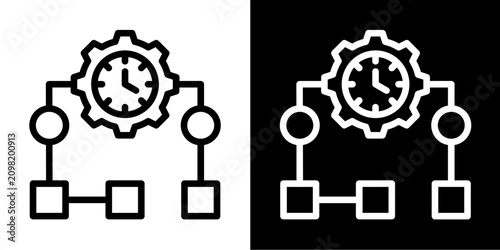 Flow Efficiency  Icon Set White Line Style Collection