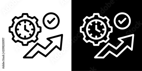 Productivity Arrow  Icon Set White Line Style Collection