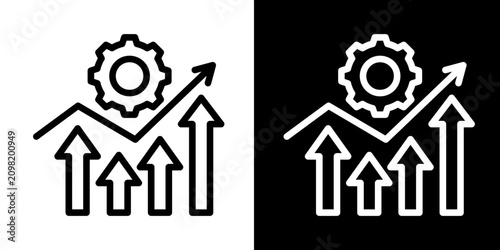 Optimization Arrows  Icon Set White Line Style Collection