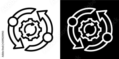 Obraz na płótnie Lean Transformation  Icon Set White Line Style Collection