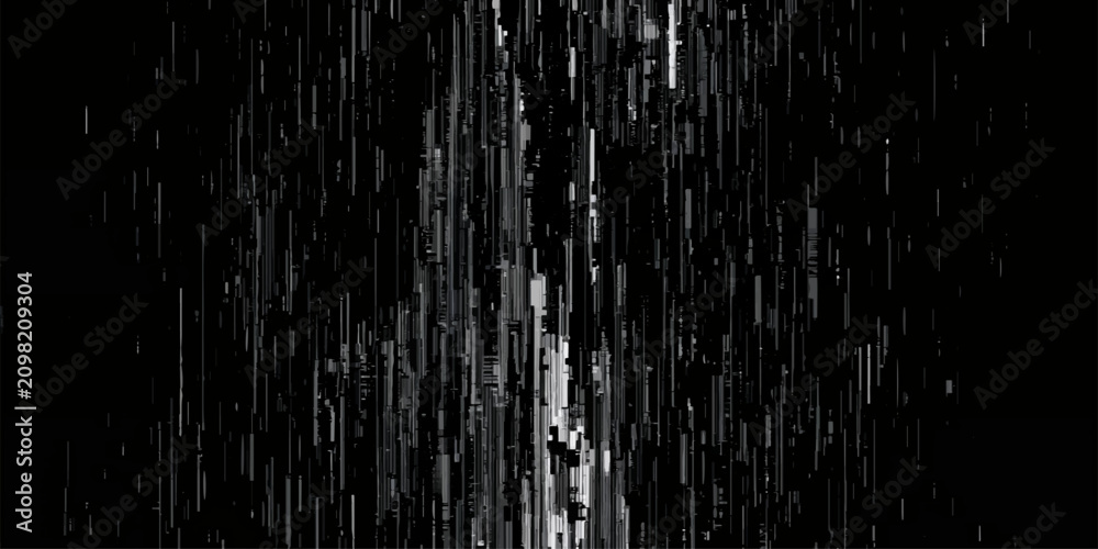 Foto Abstract monochrome glitch art background with vertical pixel sorting distortion