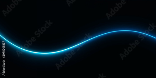 Εκτύπωση καμβά Electric current flow or sine wave energy line abstract illustration
