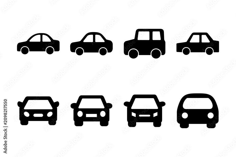 Fototapeta premium Car icon vector illustration. car sign and symbol. small sedan