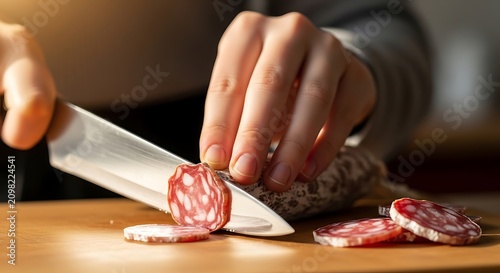 chef cutting meat