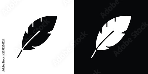 Feather icon line pictogram set