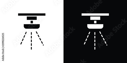 Canvastavla Fire sprinkler system icon line pictogram set