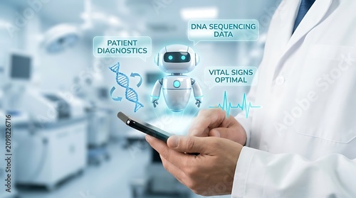 Doctor uses smartphone for AI-driven patient diagnostics and DNA sequencing data analysis