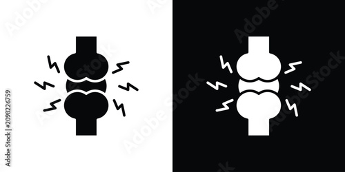 Fotografie joint pain icon line pictogram set