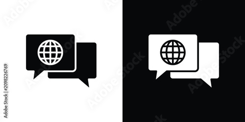 Obraz na plátně Language icon line pictogram set