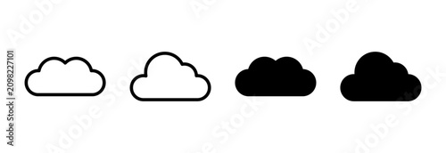 Cloud icon set vector. cloud sign and symbol