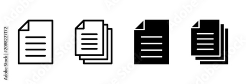 Document icon set vector. Paper sign and symbol. File Icon