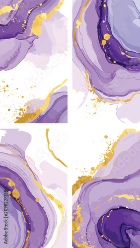 Purple and gold abstract fl...