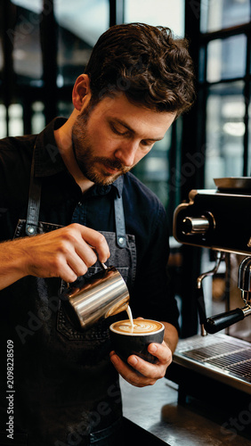 Barista Making Latte Art