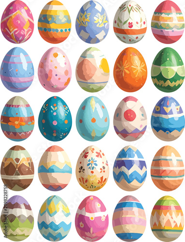 Set of 25 decorated easter ...