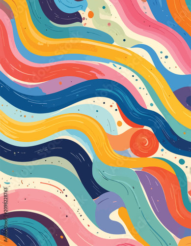 colorful wavy lines pixel a...