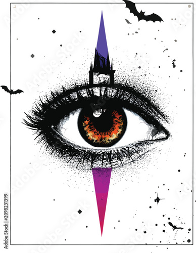 mysterious eye with spiritu...