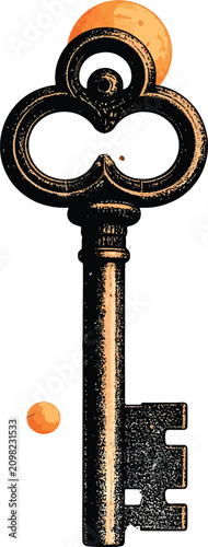 Antique skeleton key with o...