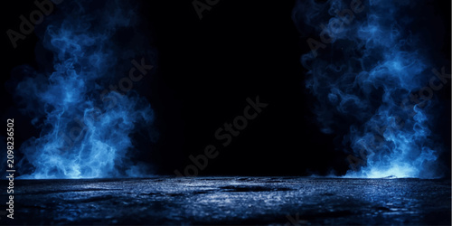 Φωτογραφία Abstract White Smoke Rising on Black Background with Dark Fog Cloudscape Atmosph