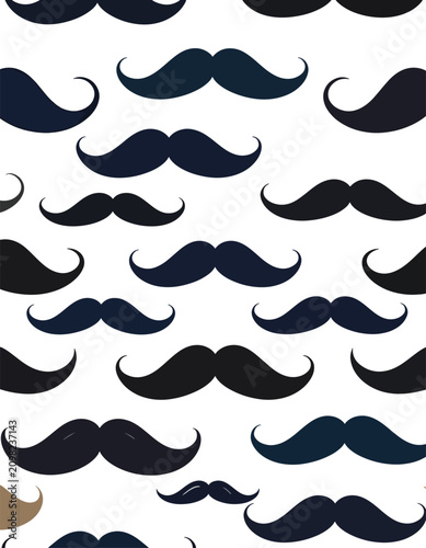 Pattern of various mustache...