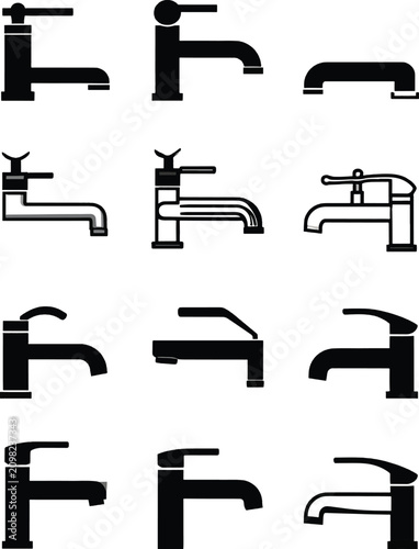 collection of faucet icons ...