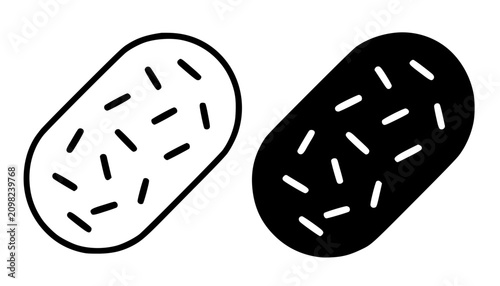Obraz na płótnie Minimalist hash browns icon in outline and silhouette design