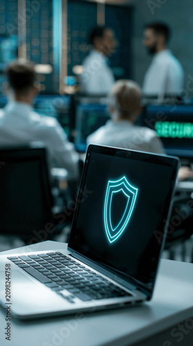 Cybersecurity Hub: A laptop...