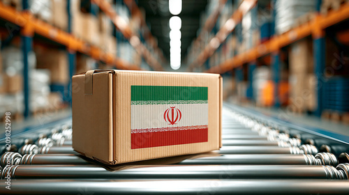 Iran Flag on Shipping Box i...