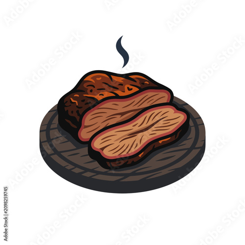 Foto Delicious grilled meat on plate.
