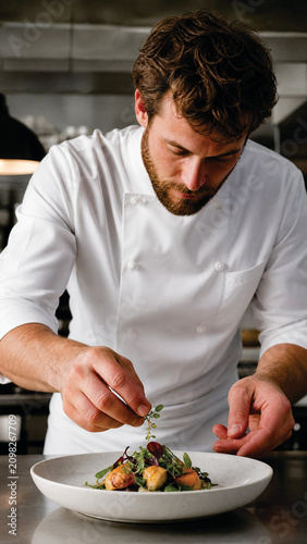 Chef Preparing a Dish