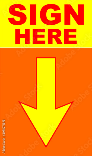 Vector illustration of a sticker or sign for a Document signature 