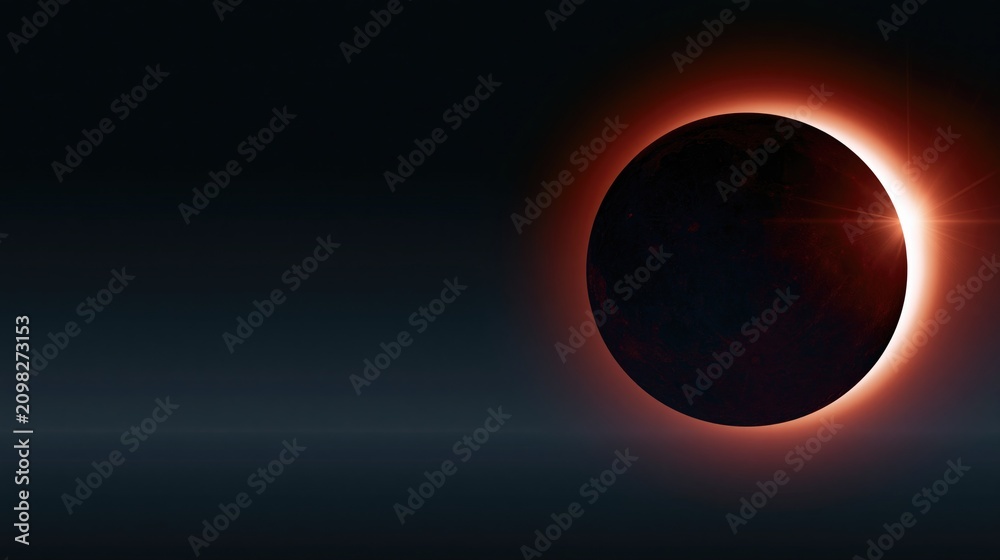 Obraz premium Growth mindset concept showing a dramatic total solar eclipse as a metaphor for expanding horizons and embracing new career opportunities.