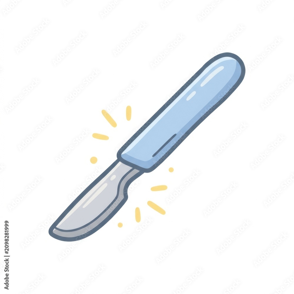 Obraz premium Medical scalpel surgical tool illustration isolated on white