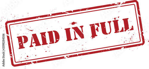 Paid in full red grunge stamp, rubber stamp with text paid in full, vector illustration