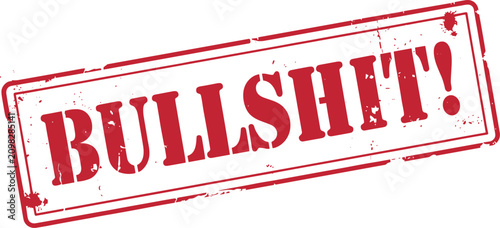 Photos Red grunge rubber stamp with text bullshit imprinted on white background