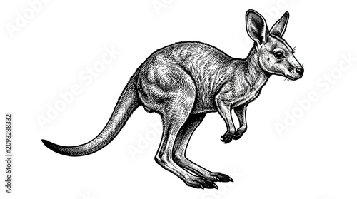 Cuadro en lienzo Kangaroo standing on its hind legs.