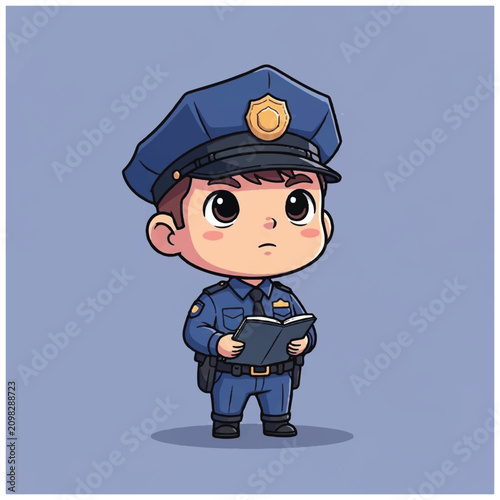 Caucasian male cartoon police officer.
