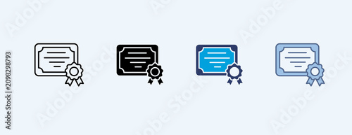 Certifications Multiple Icon Illustration Vector