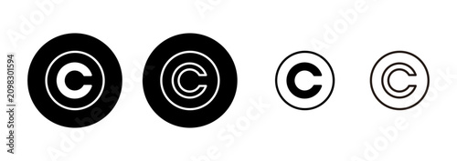 Foto Copyright icon logo design. copyright sign and symbol