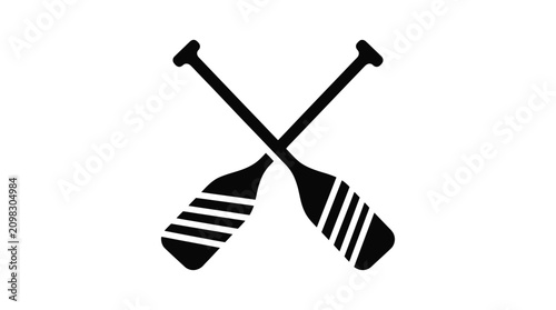 Photos crossed paddles silhouette on white background paddle oar watercraft rowing boat