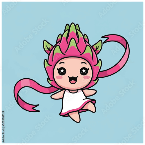 Cartoon Dragon Girl Character Design.