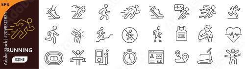 Foto Running icon set