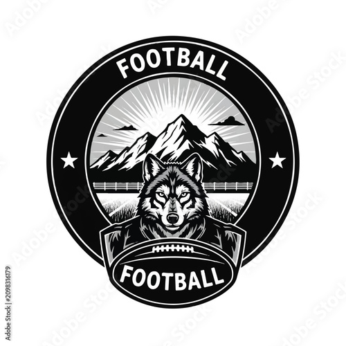 Wolf Holding American Football Ball.
