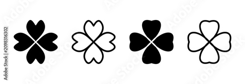 Clover icon symbol for apps and websites. clover sign and symbol. four leaf clover icon.