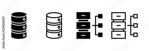Database icon symbol for apps and websites. database sign and symbol