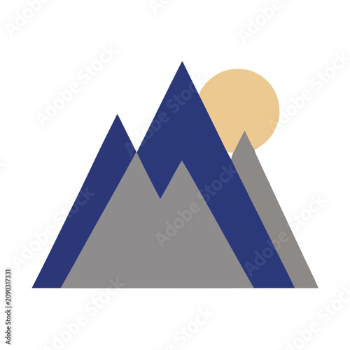 Abstract Mountains and Sun